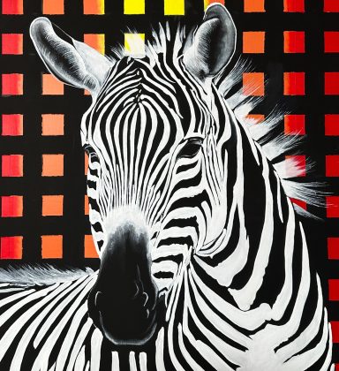 Large Zebra on Canvas for child's room